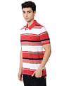 AD by Arvind Horizontal Stripe Cotton Pique Polo Shirt