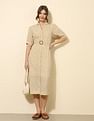 U.S. Polo Assn. Women Schiffli Midi Shirt Dress