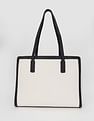 Tommy Hilfiger Solid Blue Pu Tote Bag