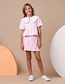 U.S. Polo Assn. Kids Girls Vertical Striped Skorts