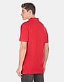 Aeropostale Men Red Short Sleeve Colour Block Pique Polo Shirt
