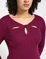 Calvin Klein Jeans Slim-Fit Rayon Keyhole Neck Top