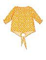 U.S. Polo Assn. Kids Raglan Sleeve Tie Up Hem Top