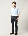 Arrow Newyork Mid Rise Autoflex Textured Trousers
