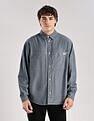 Calvin Klein Jeans Solid Relaxed-Fit Denim Woven Shirt
