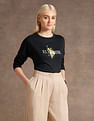 U.S. Polo Assn. Women Drop Shoulder Embroidered Cotton T-Shirt