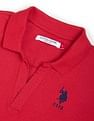 U.S. Polo Assn. Women Contrast Logo Crop Polo Shirt