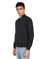 Flying Machine Stand Collar Solid Casual Jacket