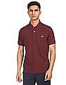 Aeropostale Men Maroon Cotton Solid Polo Shirt