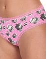 Calvin Klein Underwear Women Pink Floral Print Lace Trim Hipster Panties