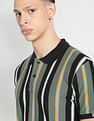 Flying Machine Vertical Striped Cotton Polo Shirt