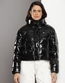 Calvin Klein Cropped Shiny Puffer Jacket