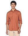 Calvin Klein Jeans Men Brick Red Slim Fit Pure Cotton Solid Casual Shirt