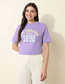 U.S. Polo Assn. Women Boxy Fit Brand Printed T-Shirt