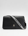 Tommy Hilfiger Solid Black PU Sling Bag