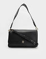 Tommy Hilfiger Solid Black PU Sling Bag