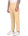 Tommy Hilfiger Men Beige Denton Regular Fit Patterned Casual Trousers