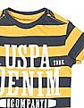 U.S. Polo Assn. Kids Boys Yellow Round Neck Striped T-Shirt