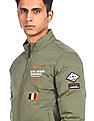 Flying Machine High Neck Solid Quilted Jacket