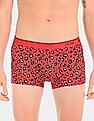 Calvin Klein Underwear Men Red CK One Allover Leopard Print Stretch Trunks