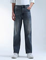 Flying Machine Cobain Loose Fit Whiskered Jeans
