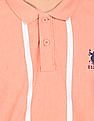 U.S. Polo Assn. Men Peach Striped Short Sleeve Polo Shirt