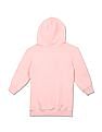 Tommy Hilfiger Kids Girls Pink Embroidered Logo Hooded Sweater Dress