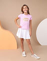 U.S. Polo Assn. Kids Girls Cotton Textured Foil T-Shirt