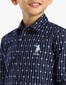 U.S. Polo Assn. Kids Boys Vertical Striped Oxford Shirt