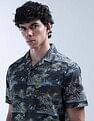 Flying Machine Tropical Printed Pure Cotton Cuban Shirt