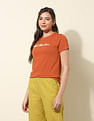 U.S. Polo Assn. Women Regular Fit Brand Printed T-Shirt
