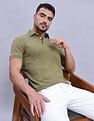 Tommy Hilfiger Mens Green Solid Polo Shirt