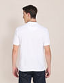 U.S. Polo Assn. Men White Stylized Collar Solid Pure Cotton Polo Shirt