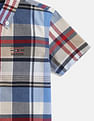 Tommy Hilfiger Kids Boys Checked Regular-Fit Cotton Shirt