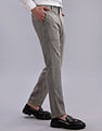 Tommy Hilfiger Regular-Fit Self-Design Mid Rise Trousers