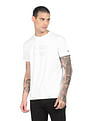 Tommy Hilfiger Men White Slim Fit Applique Flag T-Shirt