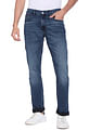 Tommy Hilfiger Men Blue Pomona Ryan Straight Fit Stone Wash Jeans