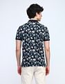 Flying Machine Floral Printed Cotton Polo Shirt