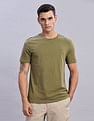 Tommy Hilfiger Mens Green Solid T-Shirt