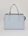 Tommy Hilfiger Solid Blue Cotton Handbags