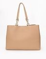 Tommy Hilfiger Solid Beige Pu Tote Bag