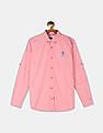 U.S. Polo Assn. Kids Boys Roll Up Sleeve Printed Shirt