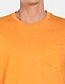 Aeropostale Men Orange Chest Pocket Heathered T-Shirt