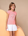 U.S. Polo Assn. Kids Girls Foil Print Regular Fit T-Shirt