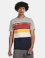 Aeropostale Men Multi Colour Crew Neck Striped T-Shirt