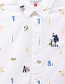 U.S. Polo Assn. Kids Boys Typography Print Dobby Cotton Shirt
