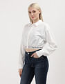 Tommy Hilfiger Crop Logo Taping Cotton Shirt