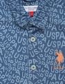 U.S. Polo Assn. Kids Boys All Over Print Chambray Shirt