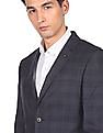 Tommy Hilfiger Men Navy Tailored Regular Fit Check Formal Blazer