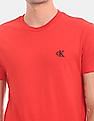 Calvin Klein Men Red Slim Fit Solid Organic Cotton T-Shirt